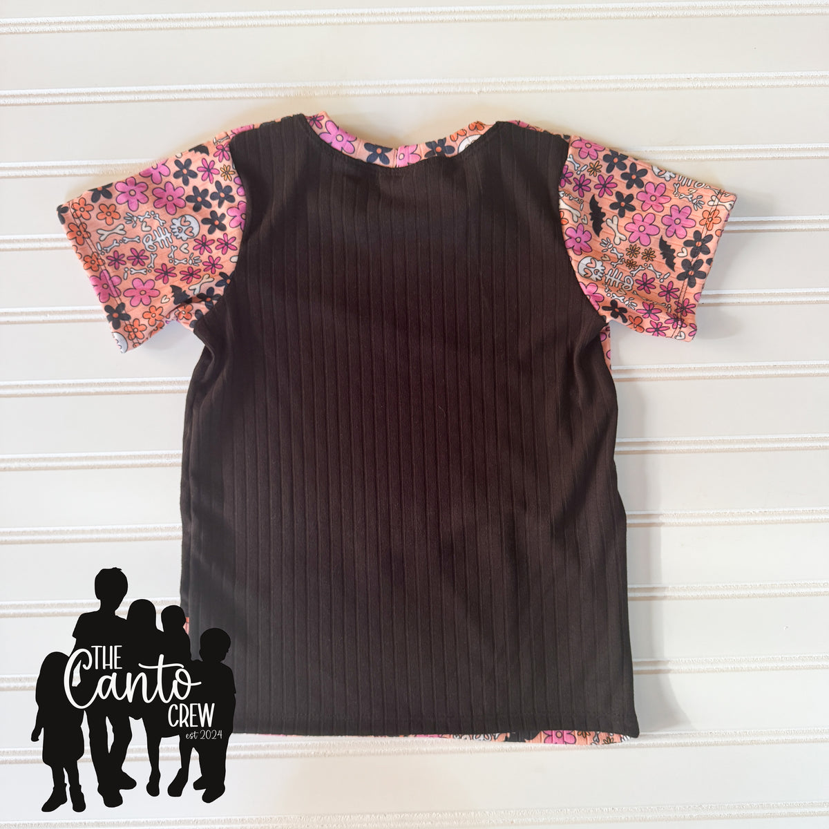 4T Color Block Tee -- Skeleton Floral/Black