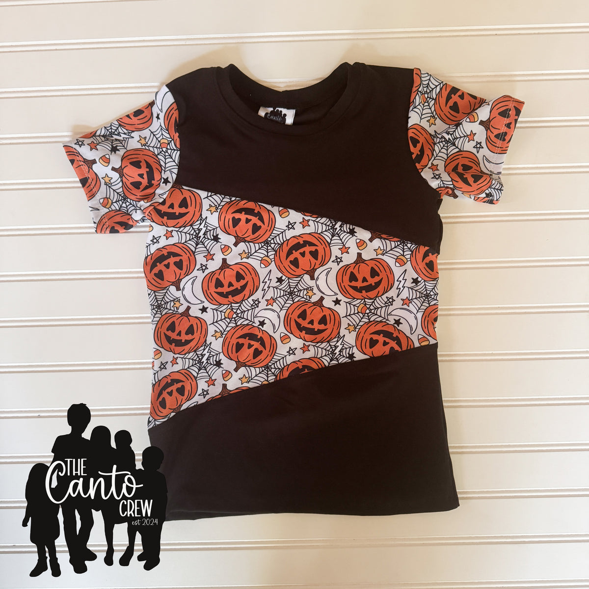 6 Color Block Tee -- Pumpkins/Black