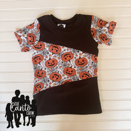 6 Color Block Tee -- Pumpkins/Black