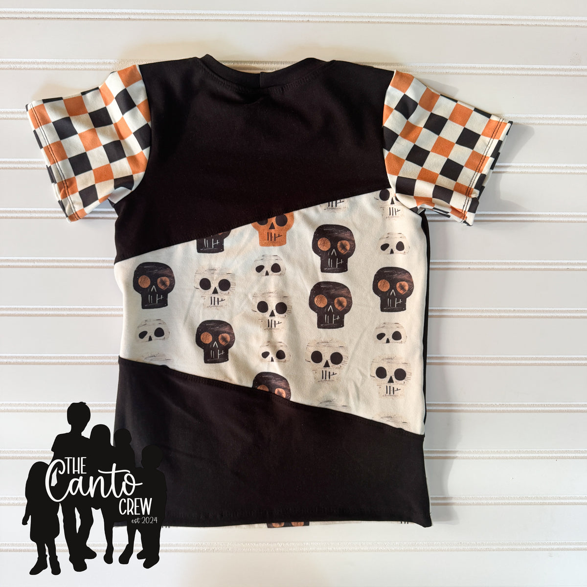 6 Color Block Tee -- Skulls/Checks