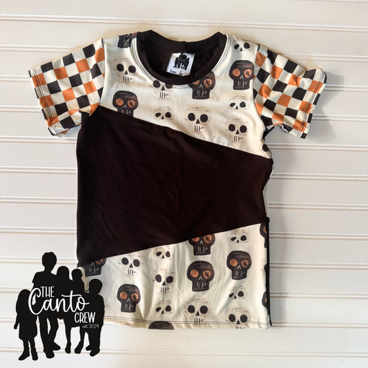 6 Color Block Tee -- Skulls/Checks
