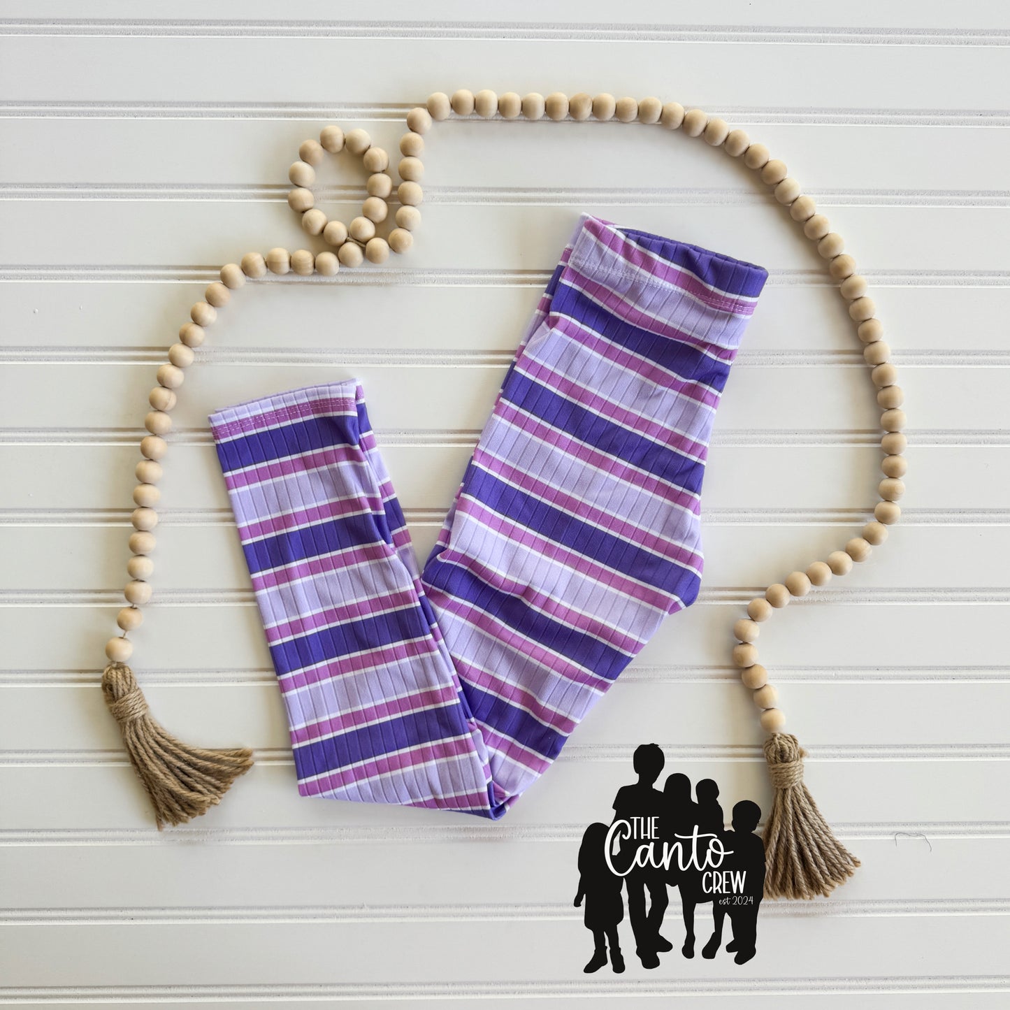 7/8 XL Leggings -- Pink/Purple Stripes