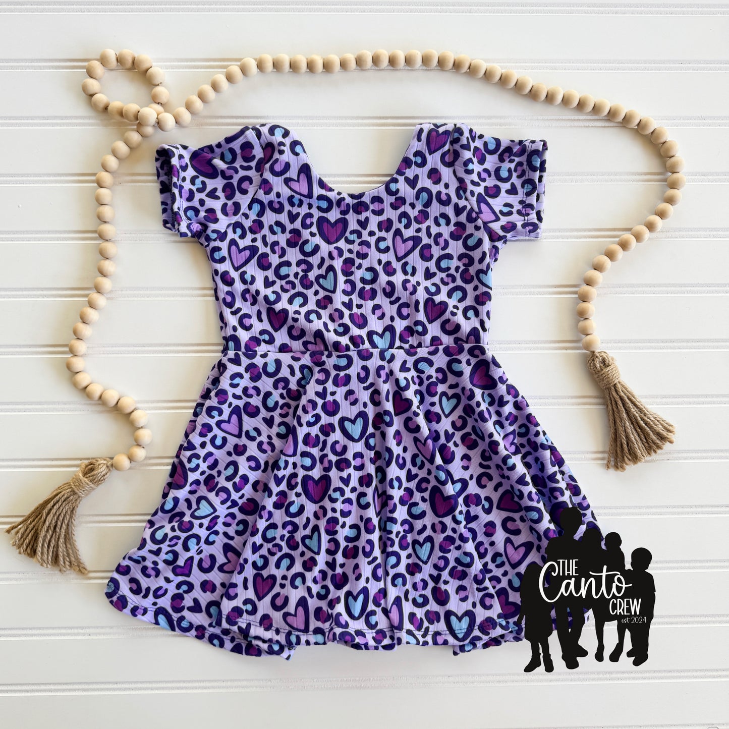 4T Peplum Tunic Length -- Leopard Hearts