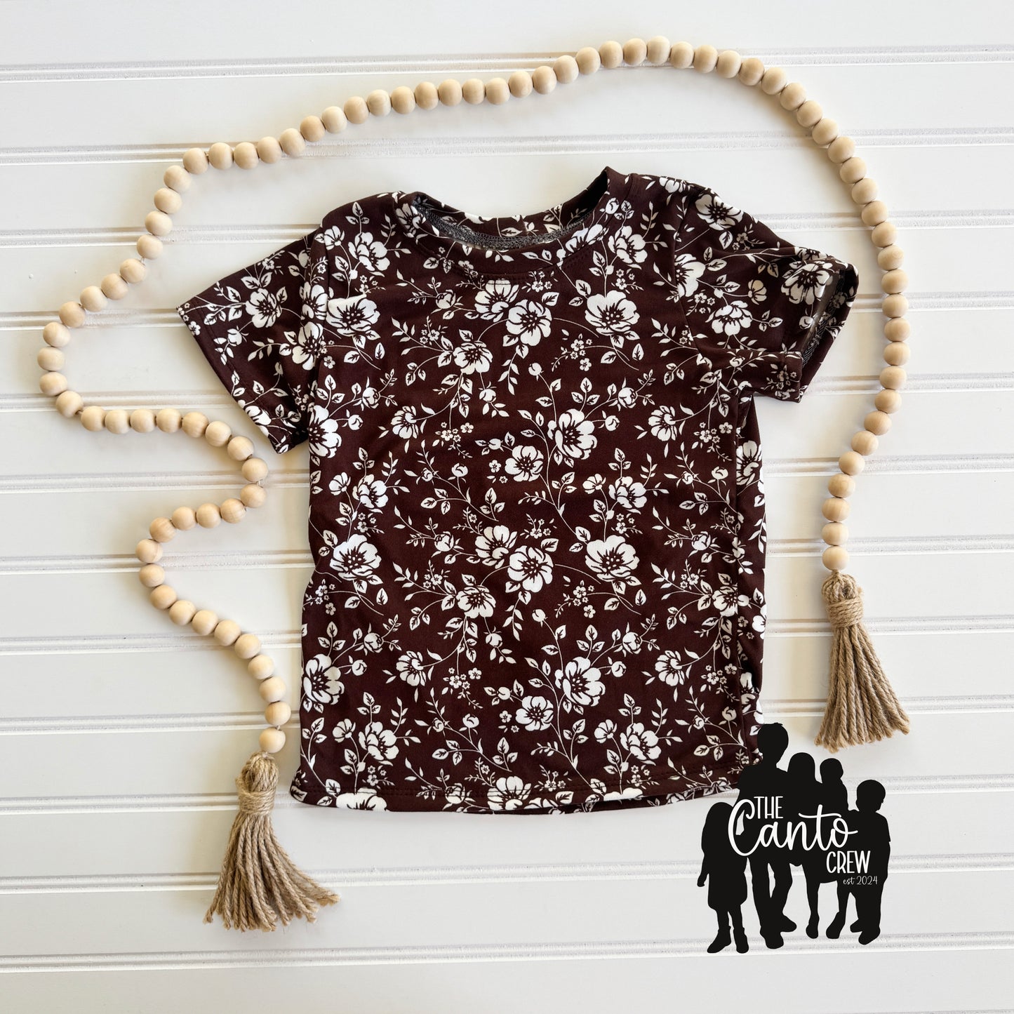 3T Raglan -- Brown Floral