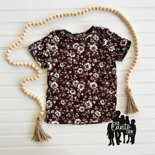 3T Raglan -- Brown Floral