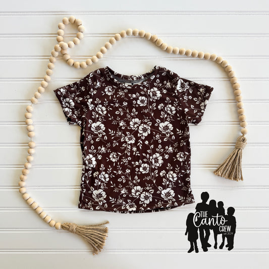 12/18 Raglan -- Brown Floral