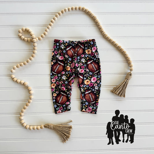 6/9 Month Leggings -- Football Floral