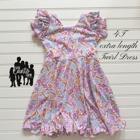 4T XL Twirl Dress -- Backpack Floral